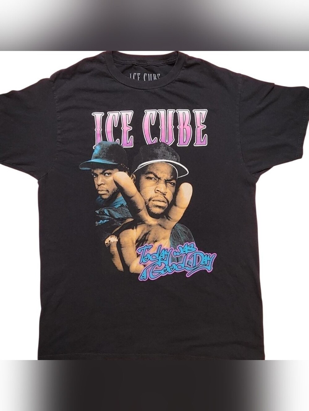 Ice Cube Shirt Mens Large Black‎ Rap Legend Tee Adult Hip Hop T Shirt Crew Neck
